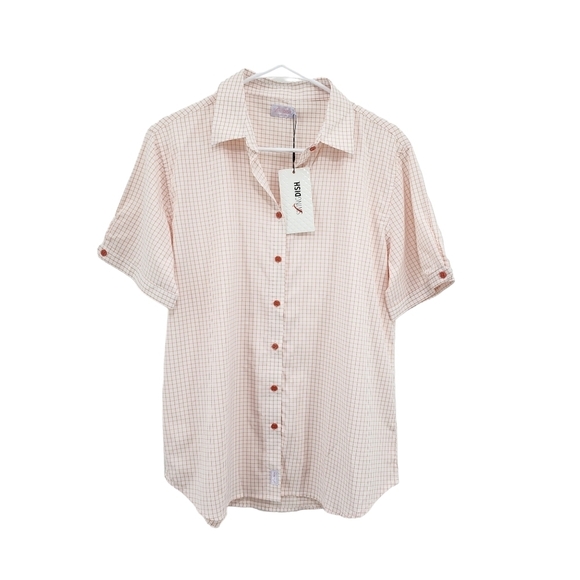 SwingDish Women's Safari Collection Caitlyn Stretch Button Front Top - L - Picture 2 of 8